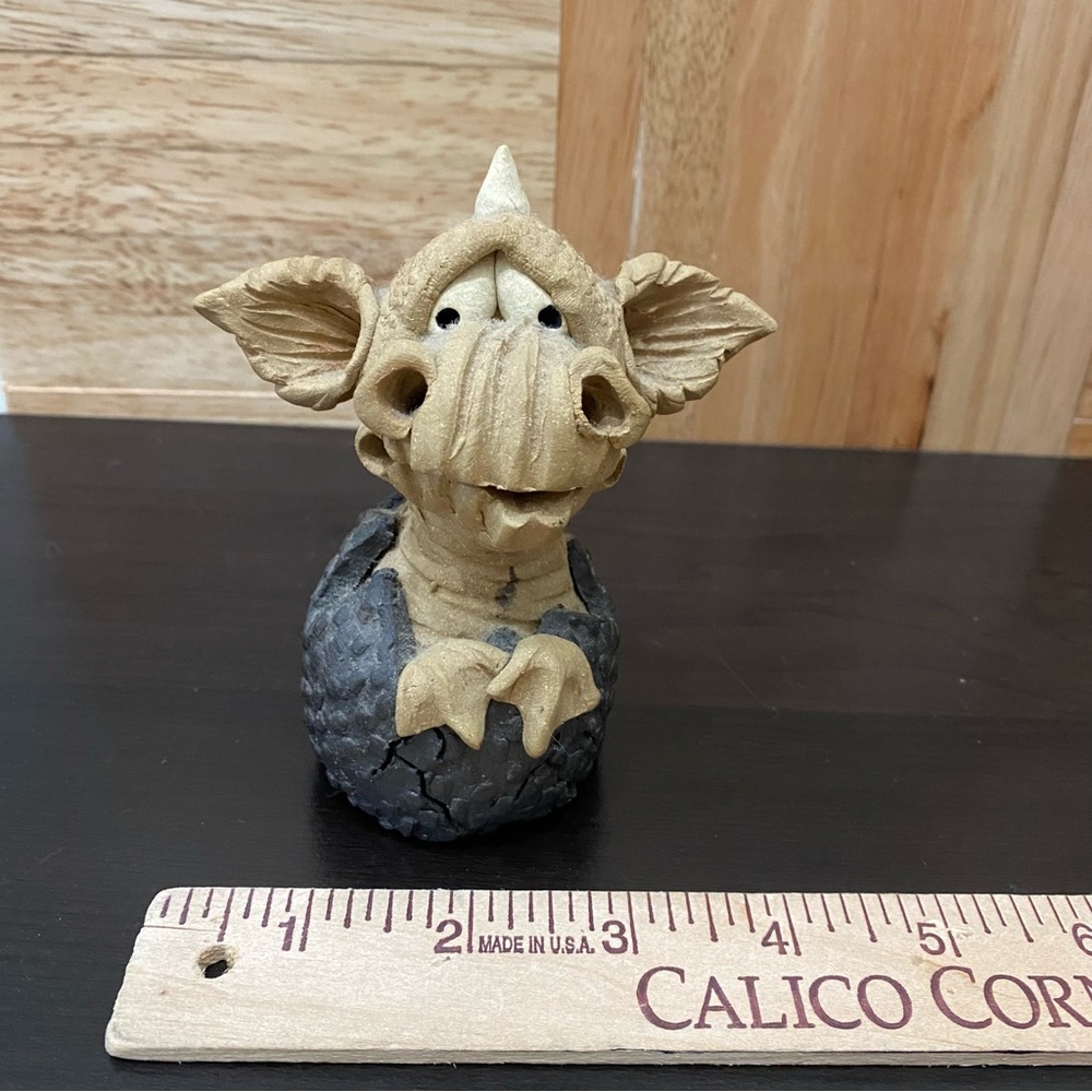 Adorable Kitsch Dragon Incense Burner Clay Pottery Figurine - Picture 8 of 12